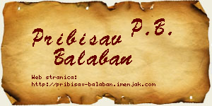 Pribisav Balaban vizit kartica